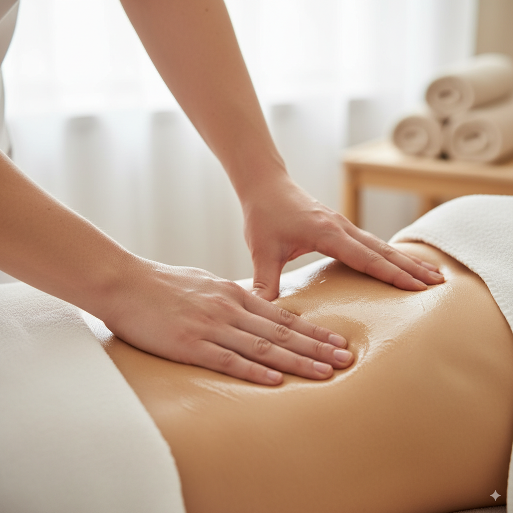 masaje reductor en abdomen